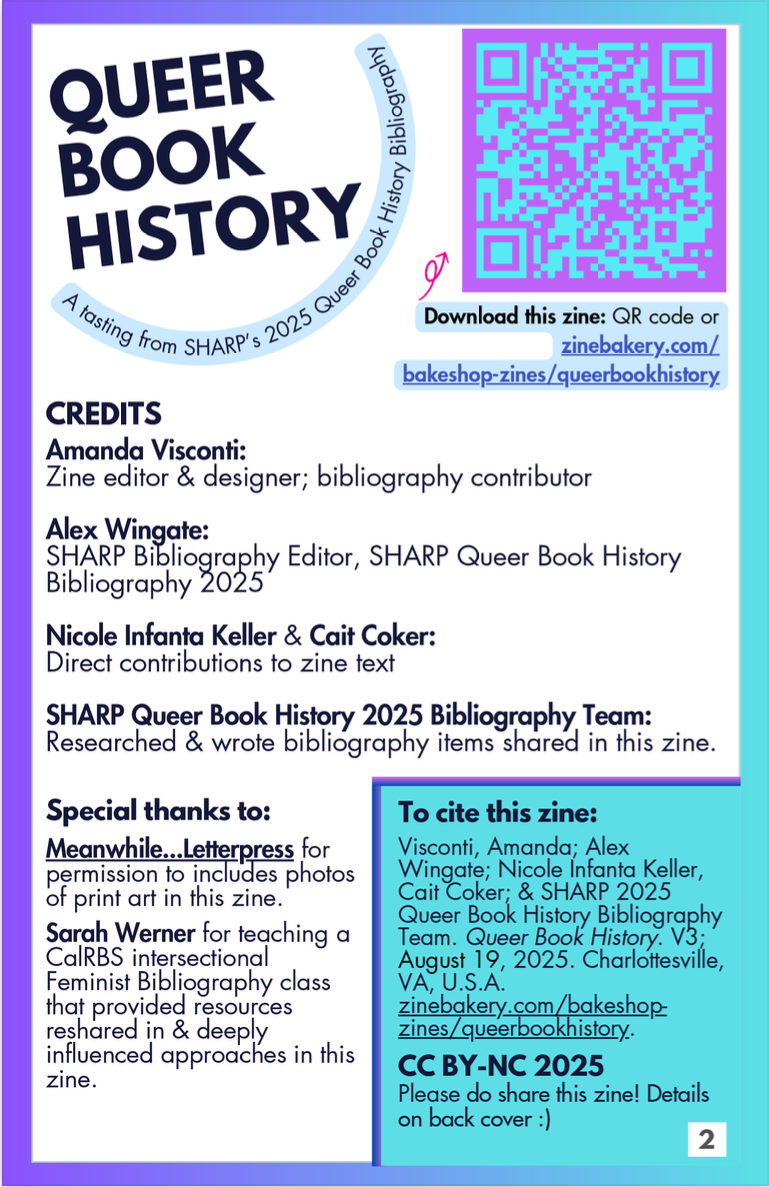"Queer Book History" zine page 2
