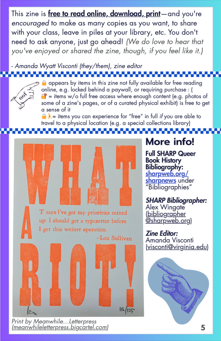 "Queer Book History" zine page 5