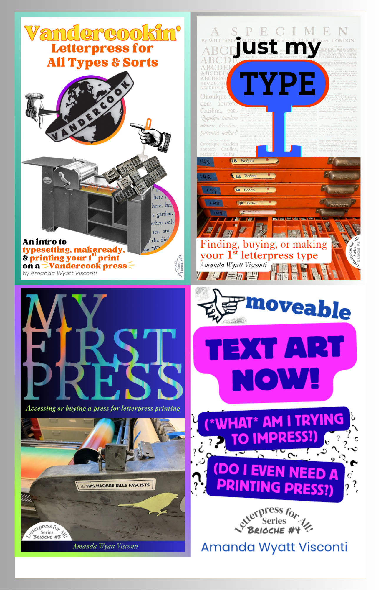 Letterpress for All zine covers