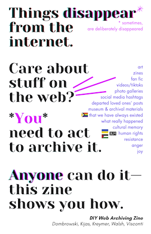 Cover of zine titled 'DIY Web Archiving'